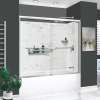 KTAFS603660R-47PC 60-in x 36-in x 80-in 7-Piece Glue-on Saramar Shower/Tub Kit with Door Faucet and Accessories, White Venito/Polished Chrome