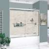 KTAFS603660R-48PC 60-in x 36-in x 80-in 7-Piece Glue-on Saramar Shower/Tub Kit with Door Faucet and Accessories, Biscotti Marble/Polished Chrome
