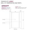 LWK483696-181 Lusso 48-in x 36-in x 96-in Glue to Wall 3-Piece Shower Wall Kit, Palladio White