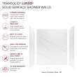 LWK603672-181 Lusso 60-in x 36-in x 72-in Glue to Wall 3-Piece Shower Wall Kit, Palladio White