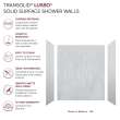 LWK603672-190 Lusso 60-in x 36-in x 72-in Glue to Wall 3-Piece Shower Wall Kit, Bellanca