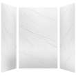 LWK606096-181 Lusso 60-in x 60-in x 96-in Glue to Wall 3-Piece Shower Wall Kit, Palladio White