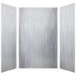 LWK606096-186 Lusso 60-in x 60-in x 96-in Glue to Wall 3-Piece Shower Wall Kit, Glacier Grey