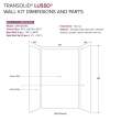 LWK606096-181 Lusso 60-in x 60-in x 96-in Glue to Wall 3-Piece Shower Wall Kit, Palladio White