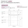 LWKX48367224-181 Lusso 48-in x 36-in x 72/24-in Glue To Wall 6-Piece Transition Shower Wall Kit, Palladio White