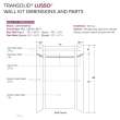 LWKX48368412-181 Lusso 48-in x 36-in x 84/12-in Glue To Wall 6-Piece Transition Shower Wall Kit, Palladio White