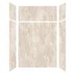 LWKX60367224-185 Lusso 60-in x 36-in x 72/24-in Glue To Wall 6-Piece Transition Shower Wall Kit, Creme Carmel