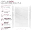 LWKX60367224-181 Lusso 60-in x 36-in x 72/24-in Glue To Wall 6-Piece Transition Shower Wall Kit, Palladio White