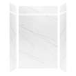 LWKX60368412-181 Lusso 60-in x 36-in x 84/12-in Glue To Wall 6-Piece Transition Shower Wall Kit, Palladio White