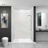 LWKX60368412-181 Lusso 60-in x 36-in x 84/12-in Glue To Wall 6-Piece Transition Shower Wall Kit, Palladio White