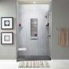 LWKX60368412-186 Lusso 60-in x 36-in x 84/12-in Glue To Wall 6-Piece Transition Shower Wall Kit, Glacier Grey