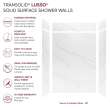 LWKX60368412-181 Lusso 60-in x 36-in x 84/12-in Glue To Wall 6-Piece Transition Shower Wall Kit, Palladio White
