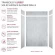 LWKX60368412-190 Lusso 60-in x 36-in x 84/12-in Glue To Wall 6-Piece Transition Shower Wall Kit, Bellanca