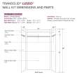 LWKX60368412-181 Lusso 60-in x 36-in x 84/12-in Glue To Wall 6-Piece Transition Shower Wall Kit, Palladio White