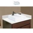 VT43.5x22-1RV-3A-A-W-1 Mini Custom Quartz 43.5-in x 22.25-in Single Bowl Vanity Top with Single Faucet Hole and Martha Bowl, Milan White