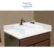 VT55x22-1RV-4W-A-W-1 Mini Custom Quartz 55-in x 22.25-in Single Bowl Vanity Top with Single Faucet Hole and Martha Bowl, Natural White