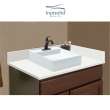 VT40x22-1SV-4W-A-W-1 Mini Custom Quartz 40-in x 22.25-in Single Bowl Vanity Top with Single Faucet Hole and Rachel Bowl, Natural White