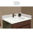 VT55x22-1KU-4W-A-W-1 Mini Custom Quartz 55-in x 22.25-in Single Bowl Vanity Top with Single Faucet Hole and Vision Bowl, Natural White
