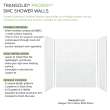 PWK603672-631 Prodigy 60-in x 36-in x 72-in Shower Wall Kit, White 3D Hexagon