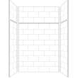 PWKX60488412-531 Prodigy 60-in x 48-in x 96-in Shower Wall Kit with Extension, White Horizontal Tile