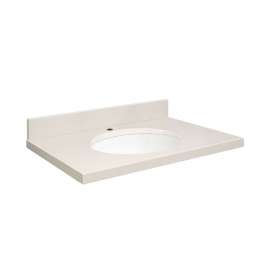 Q2522-3A Nouveau 25-in x 22-in Quartz Single Bowl Vanity Top With Eased Edge, Milan White