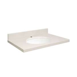 Q3122-3A Nouveau 31-in x 22-in Quartz Single Bowl Vanity Top With Eased Edge, Milan White