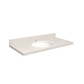 Q3719-3A Nouveau 37-in x 19-in Quartz Single Bowl Vanity Top With Eased Edge, Milan White