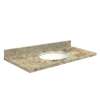 Q4922-4V Nouveau 49-in x 22-in Marble Single Bowl Vanity Top With Eased Edge, Trail