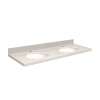Q61222-3A Nouveau 61-in x 22-in Quartz Double Bowl Vanity Top With Eased Edge, Milan White