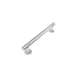 Bella Plain 16-in Grab Bar – Two-Tone Polished Chrome with Brushed Stainless Ring, BPS16-PC