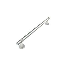Bella Plain 24-in Grab Bar – Two-Tone Polished Chrome with Brushed Stainless Ring, BPS24-PC