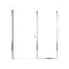 LSDF637006C-PC Lyna 63-in x 70-in Pivot Shower Door And Fixed Panel With 1/4-in Clear Glass And Double-Sided Knob Handles, Polished Chrome