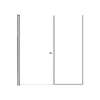 LSDF647006C-BS Lyna 64-in x 70-in Pivot Shower Door And Fixed Panel With 1/4-in Clear Glass And Double-Sided Knob Handles, Brushed Stainless