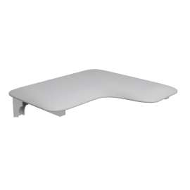 26 in. x 22.5 in. Left Hand L-Shaped Transfer Style Shower Seat with Naugahyde White Cushion, White