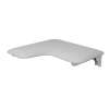 26 in. x 22.5 in. Right Hand L-Shaped Transfer Style Shower Seat with Naugahyde White Cushion, White