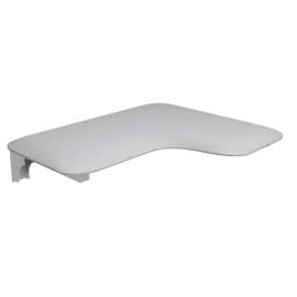 26 in. x 22.5 in. Left Hand L-Shaped Transfer Style Shower Seat with Naugahyde White Cushion, White