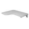 26 in. x 22.5 in. Right Hand L-Shaped Transfer Style Shower Seat with Naugahyde White Cushion, White