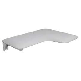 26 in. x 22.5 in. Left Hand L-Shaped Transfer Style Shower Seat with Naugahyde White Cushion, White