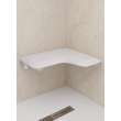 26 in. x 22.5 in. Left Hand L-Shaped Transfer Style Shower Seat with Naugahyde White Cushion, White