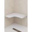 26 in. x 22.5 in. Right Hand L-Shaped Transfer Style Shower Seat with Naugahyde White Cushion, White