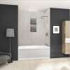 LWK603672-185 Lusso 60-in x 36-in x 72-in Glue to Wall 3-Piece Shower Wall Kit, Creme Carmel
