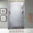 LWKX60367224-186 Lusso 60-in x 36-in x 72/24-in Glue To Wall 6-Piece Transition Shower Wall Kit, Glacier Grey