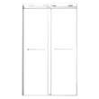 OBPT488008C-BS Olenna 48-in x 80-in Bypass Shower Door With 5/16-in Clear Glass And Riley Handles, Brushed Stainless