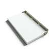 Preston flip-up fold-down ADA compliant padded shower seat in white and brushed stainless, 26 in. W x 15 in. D, by Transolid, PPS1526UP-01BS