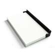 Preston flip-up fold-down ADA compliant padded shower seat in white and matte black, 26 in. W x 15 in. D, by Transolid, PPS1526UP-01MB