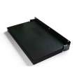 Preston flip-up fold-down ADA compliant padded shower seat in black and matte black, 26 in. W x 15 in. D, by Transolid, PPS1526UP-09MB