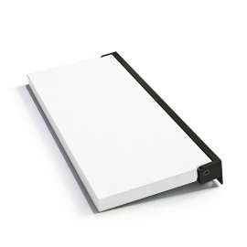 Preston flip-up fold-down ADA compliant padded shower seat in white and matte black, 34 in. W x 15 in. D, by Transolid, PPS1534UP-01MB