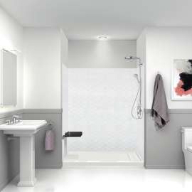 PWK603672-631 Prodigy 60-in x 36-in x 72-in Shower Wall Kit, White 3D Hexagon