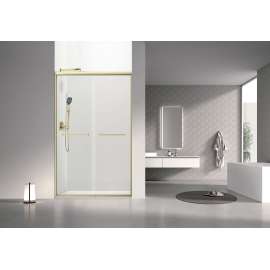 SBP487808C-CB Stratford 48-in x 78-in Bypass Shower Door With 5/16-in Clear Glass And Round Tube Handles, Champagne Bronze
