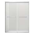SBP607808C-BS Stratford 60-in x 78-in Bypass Shower Door With 5/16-in Clear Glass And Round Tube Handles, Brushed Stainless